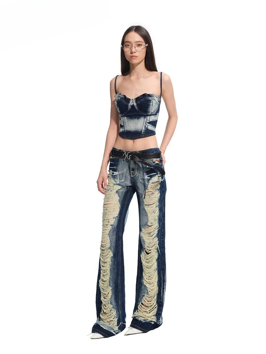 "Feria Series" Volcano Tie-dye Denim Camisole