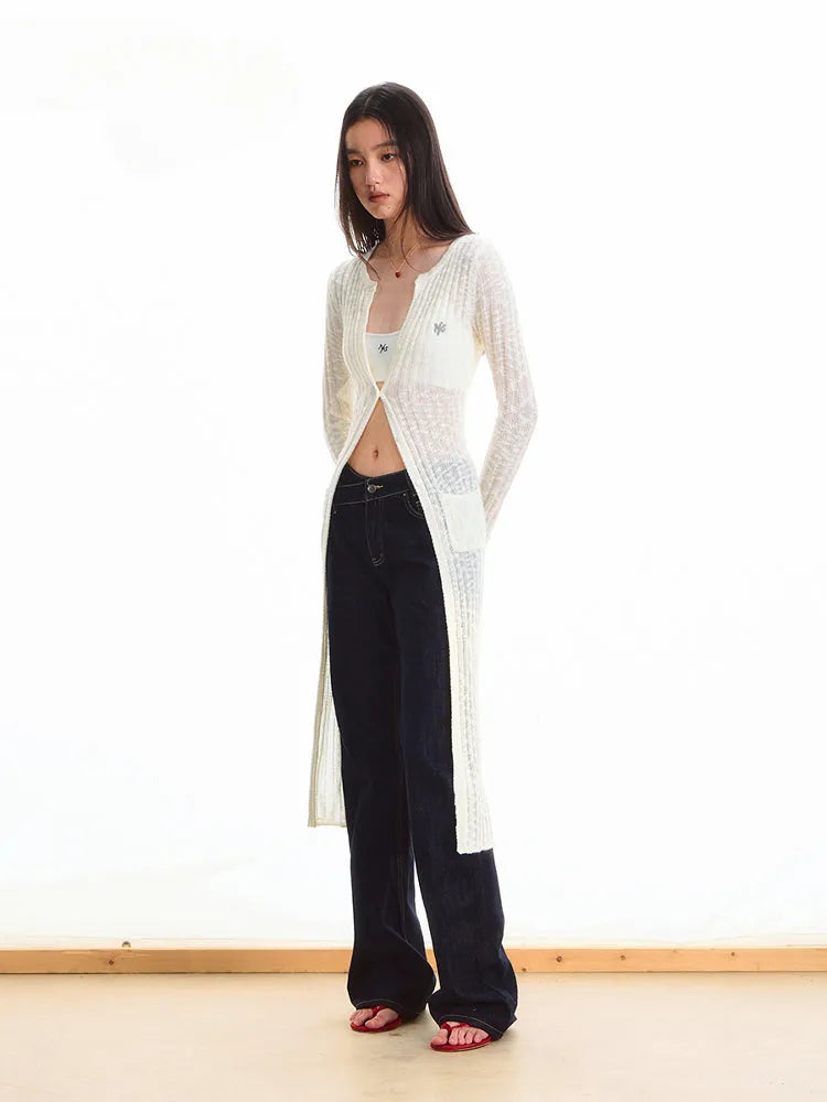 Anti-Pilling Round Neck Lightweight Knit Cardigan