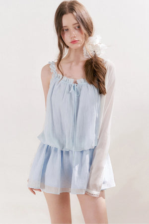 100% Lyocell Lace Trim Sheer Knit Cardigan