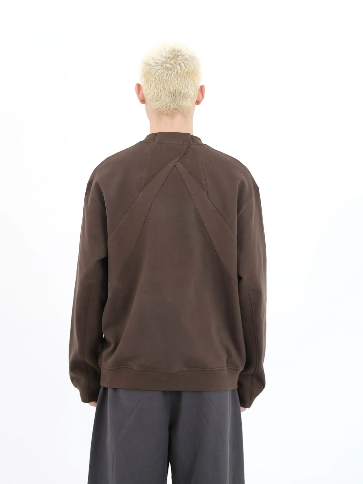 Black & Dark Brown Folded Sweatshirt