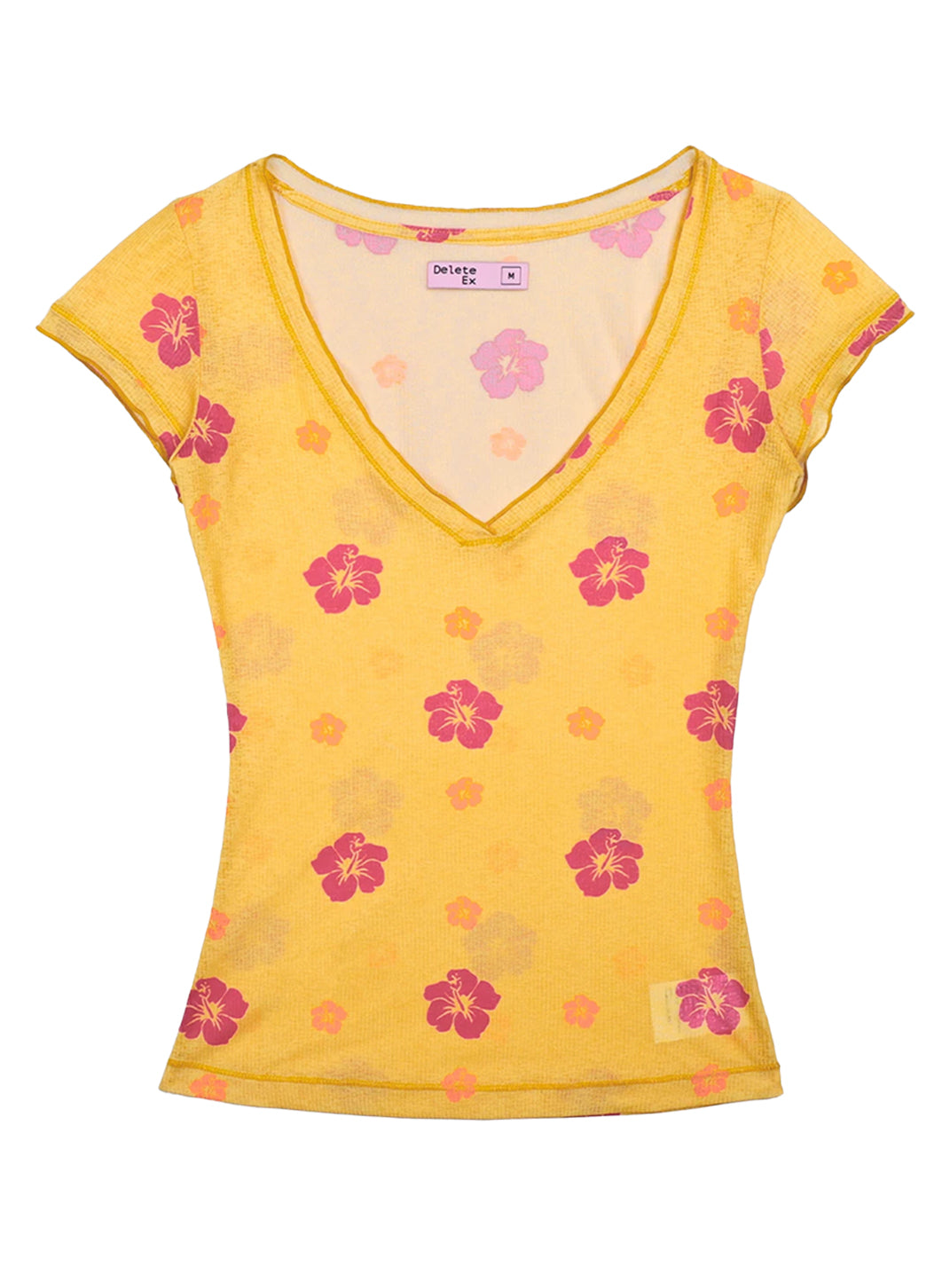 Floral Deep-V Graphic Tee