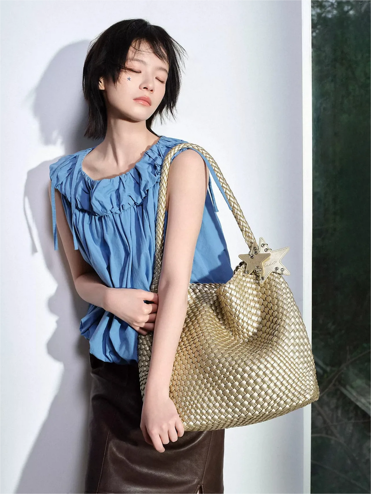 Large Woven Hobo Tote Shoulder Bag