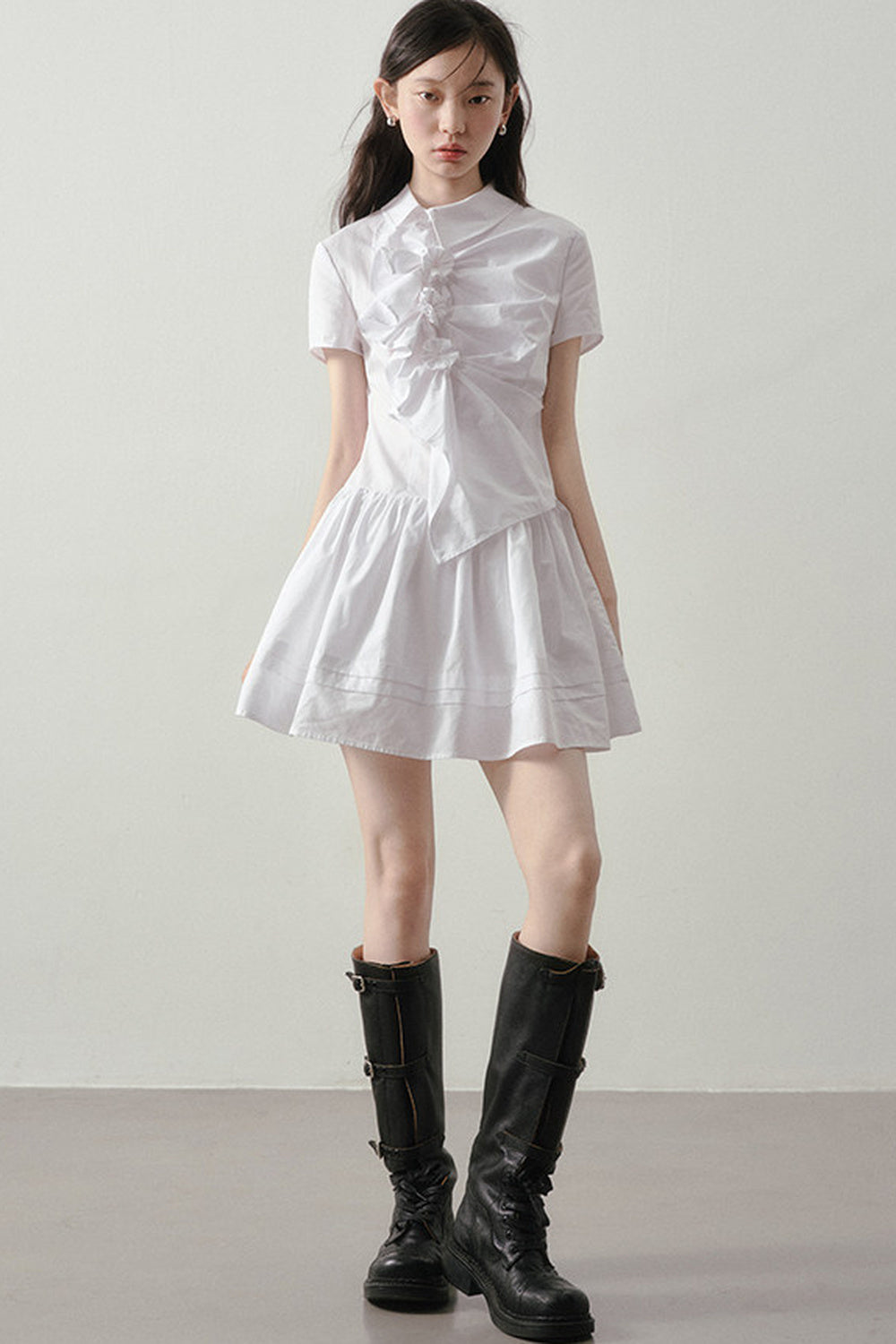 3D Floral Shirt Dress