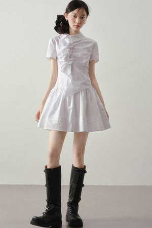 3D Floral Shirt Dress