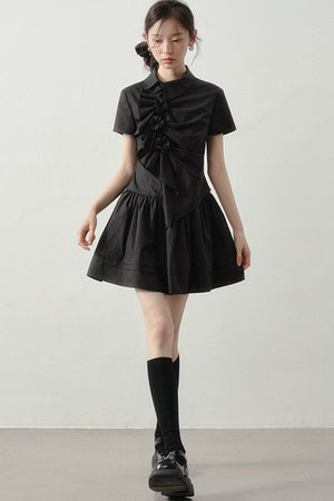3D Floral Shirt Dress