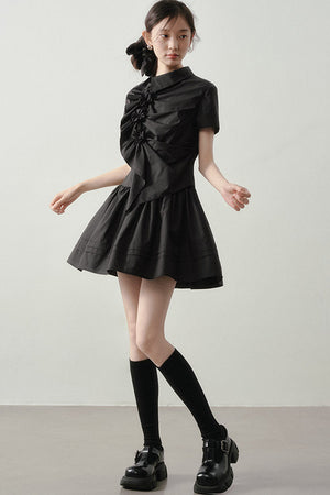 3D Floral Shirt Dress