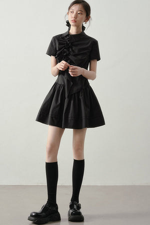 3D Floral Shirt Dress