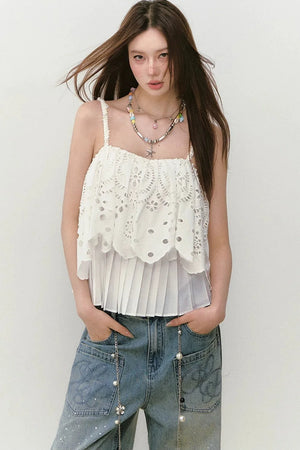 3D Hollow-Out Embroidery Camisole Top