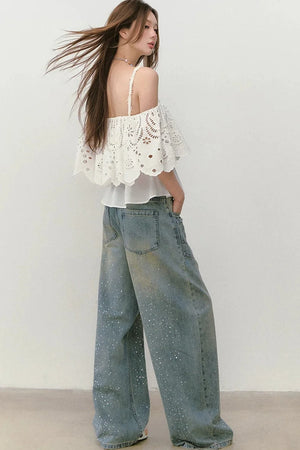 3D Hollow-Out Embroidery Camisole Top