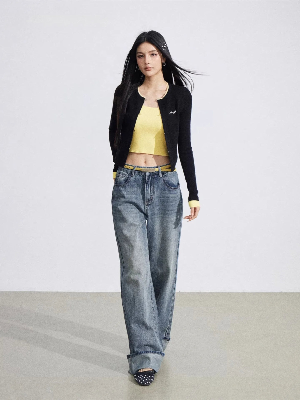 Contrast Layered Knit Slim Base Layer