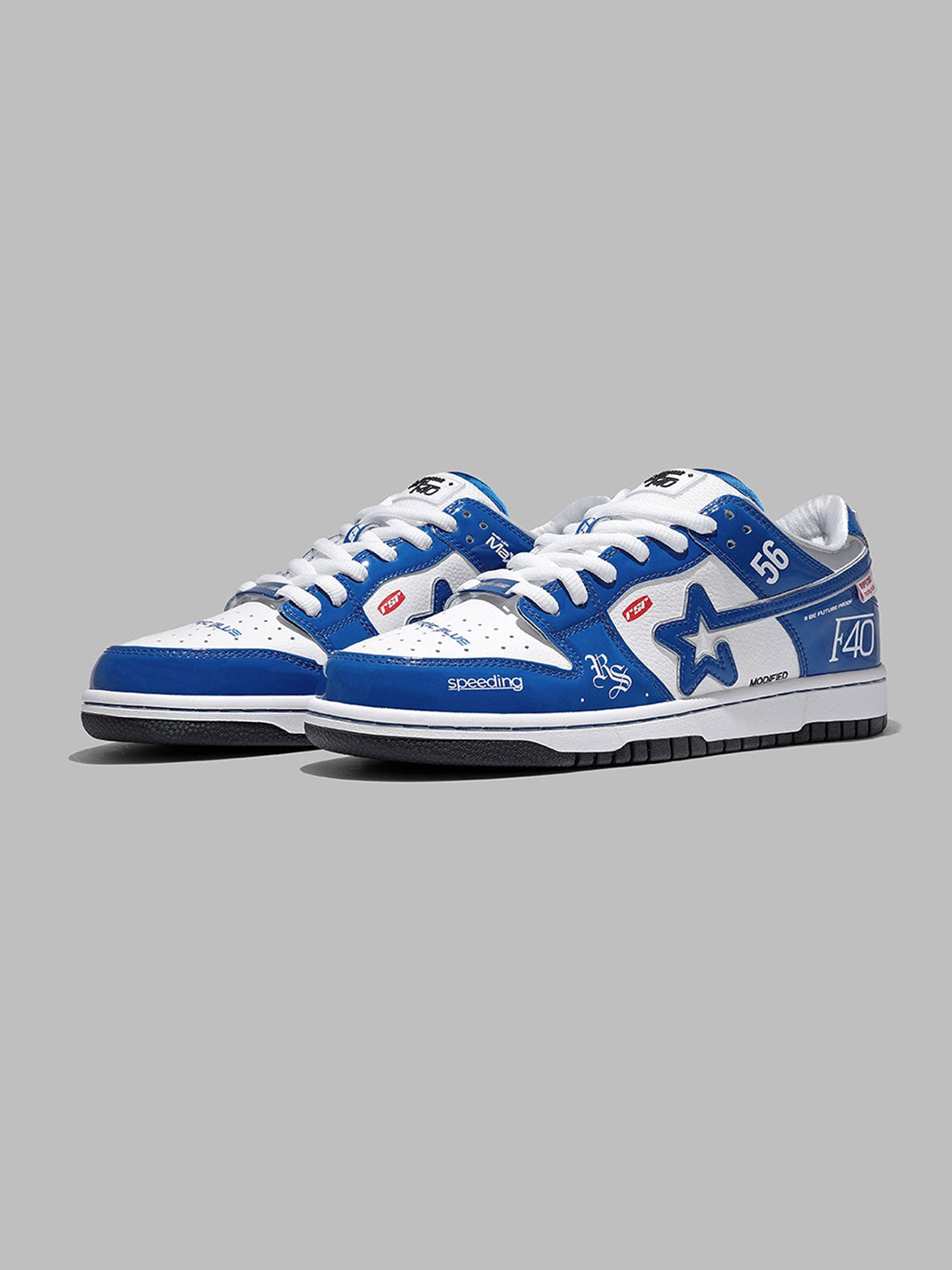 Electric Blue Retro Platform Sneakers