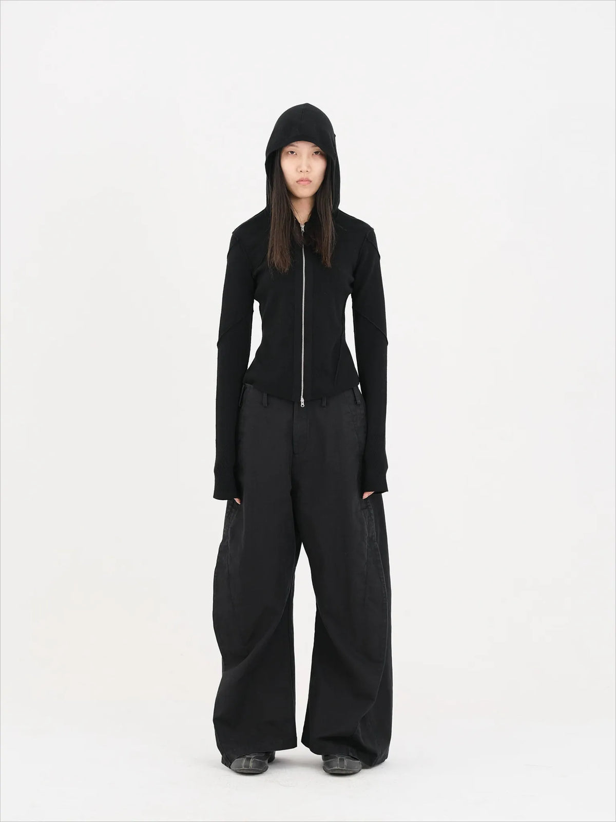 Black & Gray Green Scimitar Shaped Pants