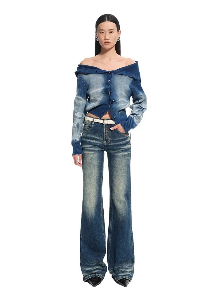 "Feria Series" Volcano Tie-Dye Washed Knit Cardigan