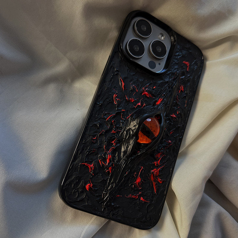 ins红眼睛克苏鲁暗黑硬壳适用苹果15Pro手机壳iPhone14Promax高级16Promax新款17Pro立体11网红17防摔保护套