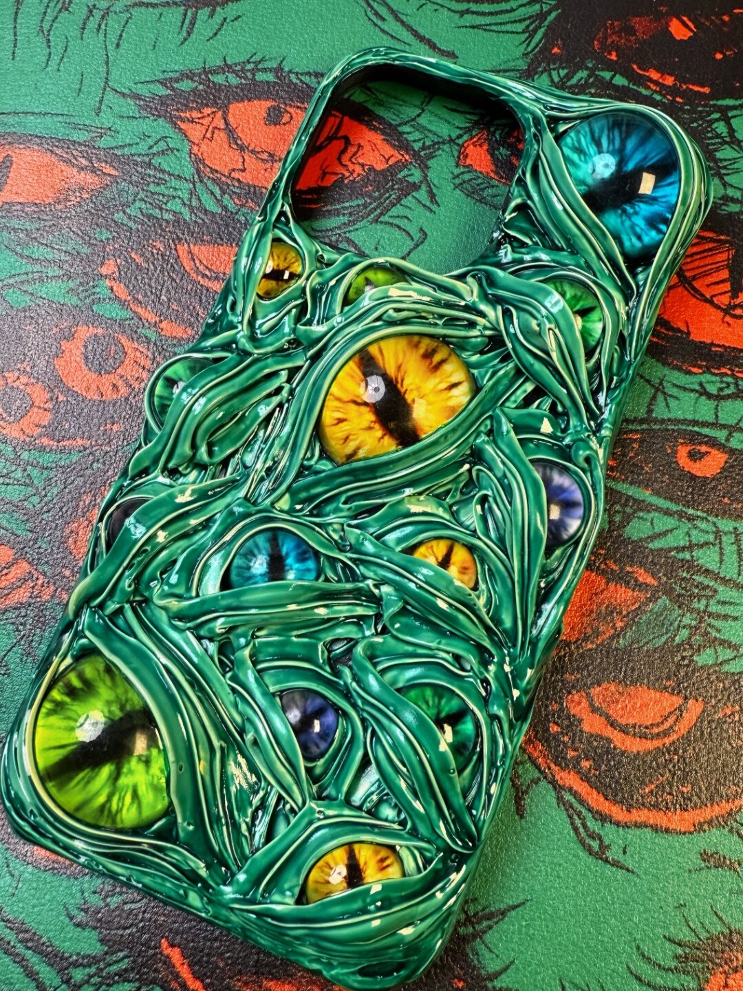 Phone Case for iPhone 3D 17pm Luminous 16p Heavy-Duty 15 Handmade Original 14 Apple Anti-Fall Unique