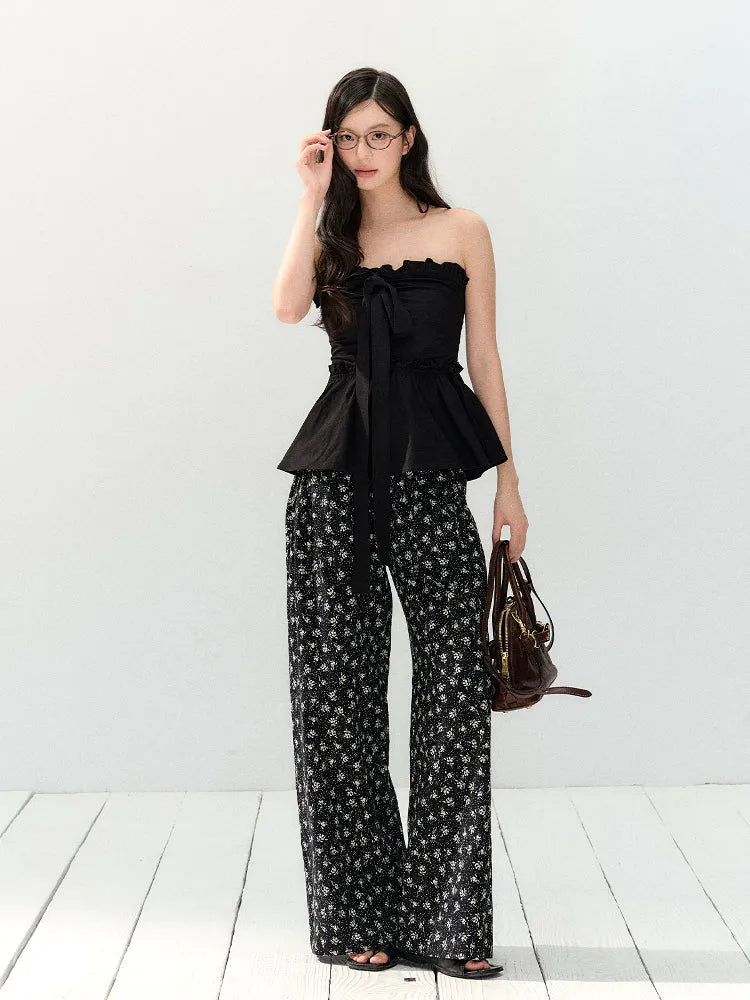 Black Relaxed Straight Leg Pants