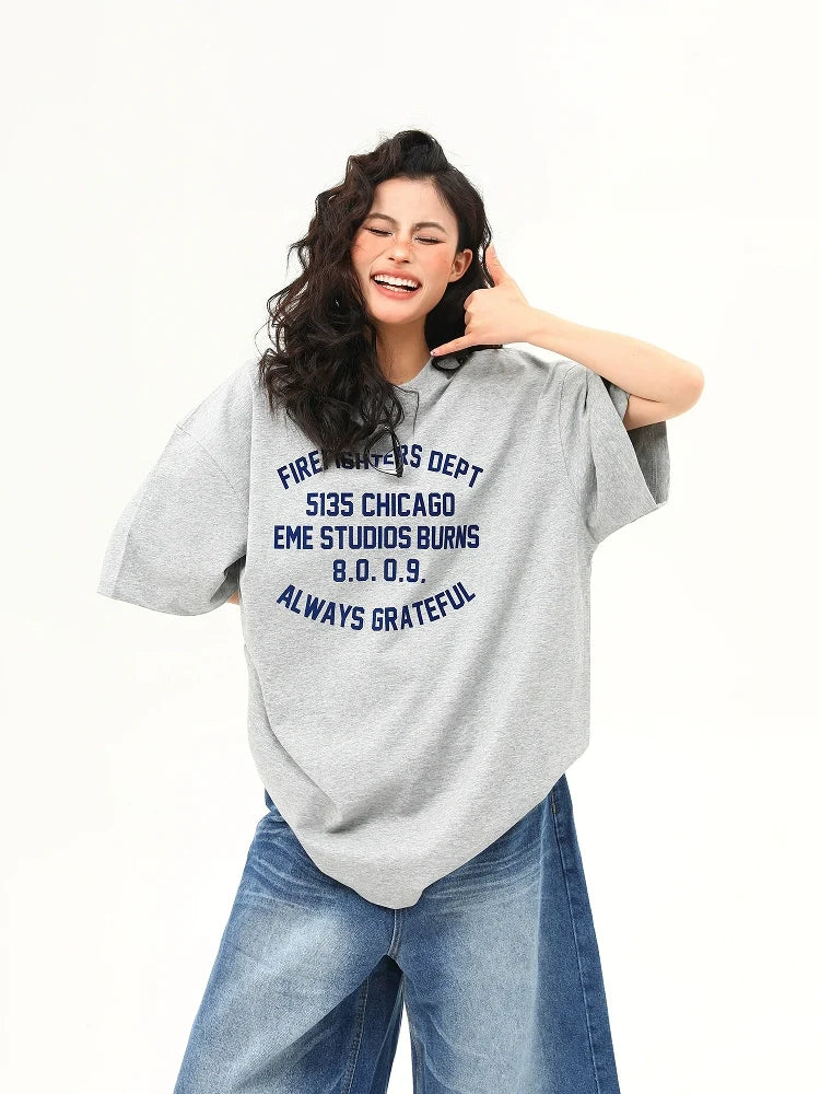 Grateful Chicago Lettering Gray Tee