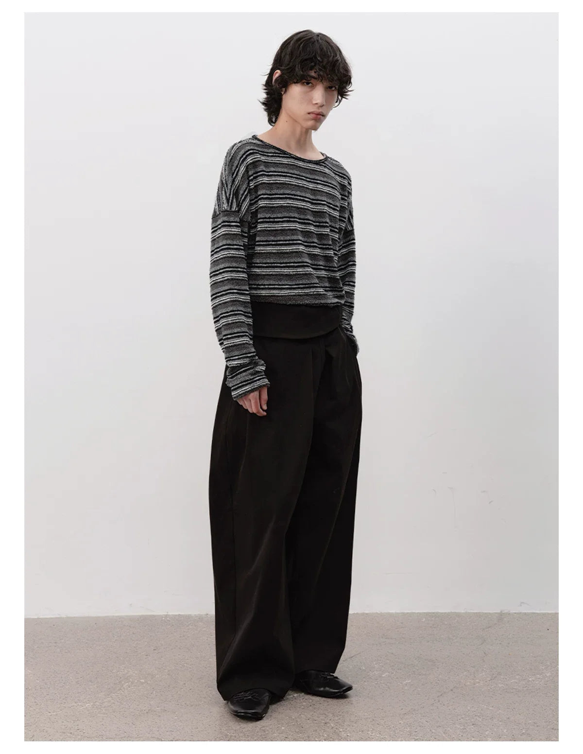 Textured Stripe Relaxed Knit Top