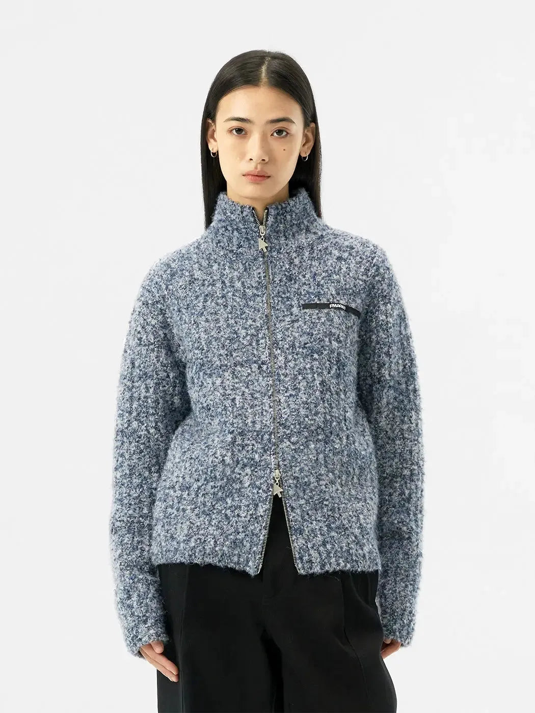 High Collar Zip-Up Jacket