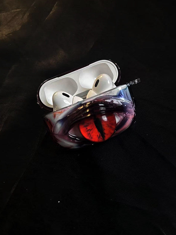 原创彩色冰透红眼适用airpods4耳机壳高级感airpods Pro3立体耳机壳防摔airpodspro2蓝牙耳机壳airpods3硬壳