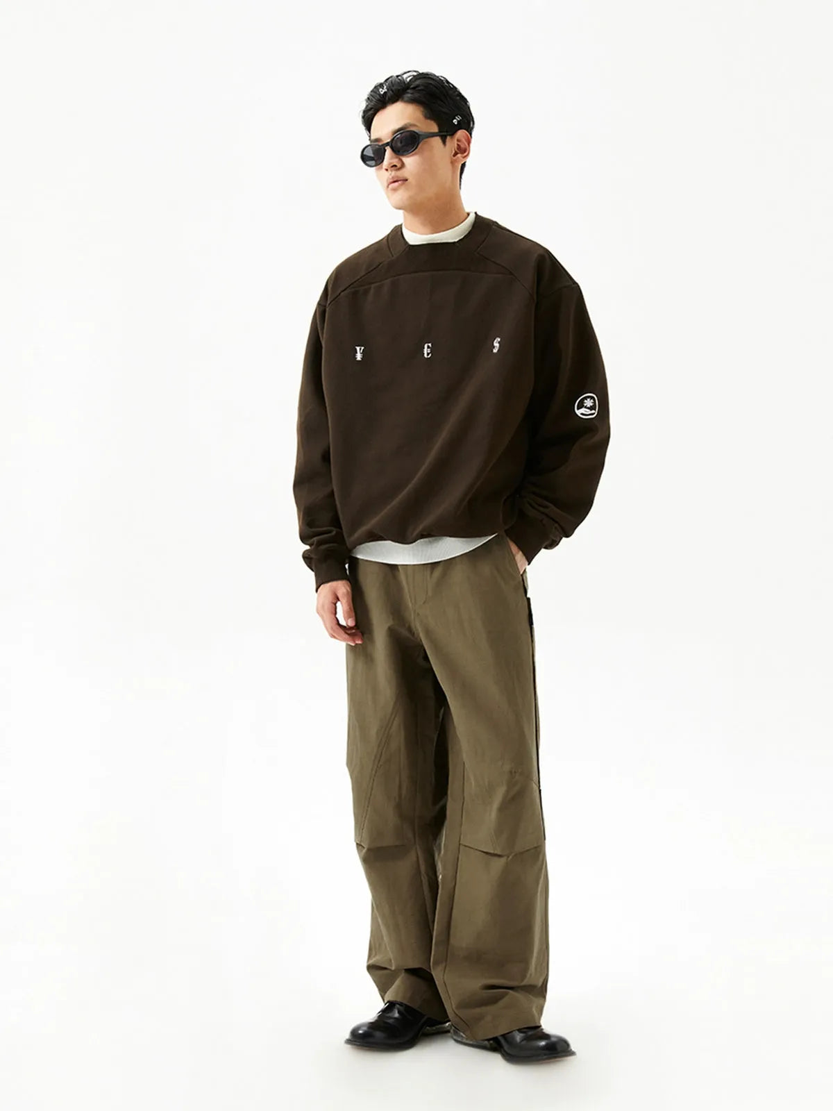 Sports Patchwork Collar Sweatshirt