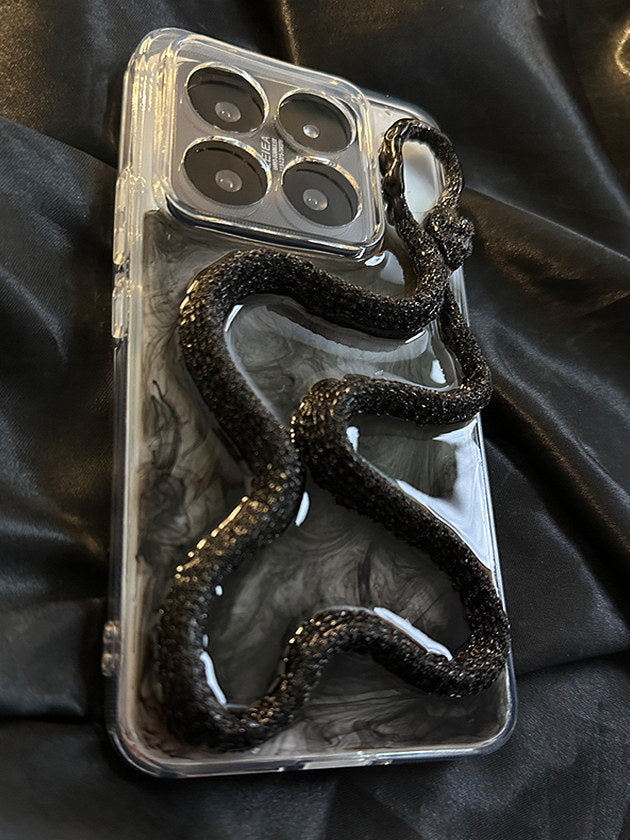 Minimalist gradient black snake king phone case for Xiaomi 15 Ultra, new 15 ultra hard case, 14 Pro minimalist, Xiaomi 13 couple original, 13 Pro personalized, 11 full-coverage UL anti-drop, 12