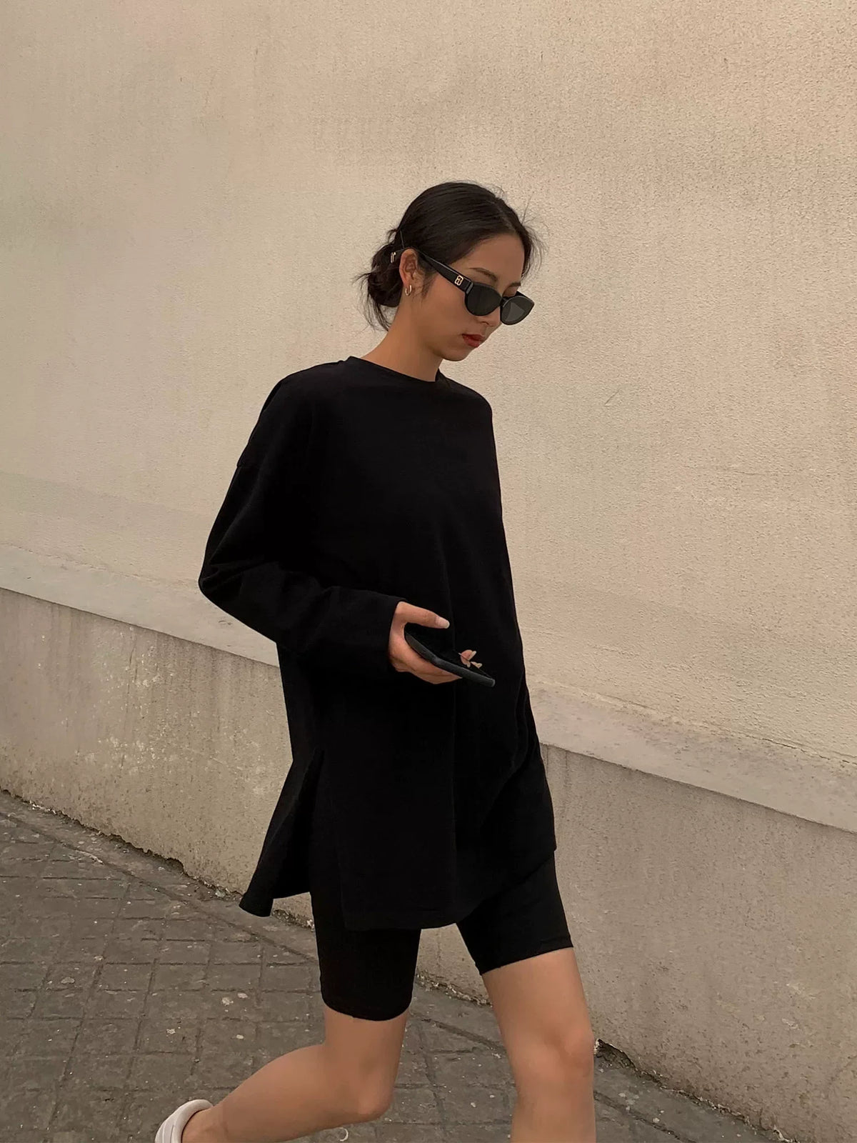 Moonlit Stroll Oversized Sweatshirt Dress