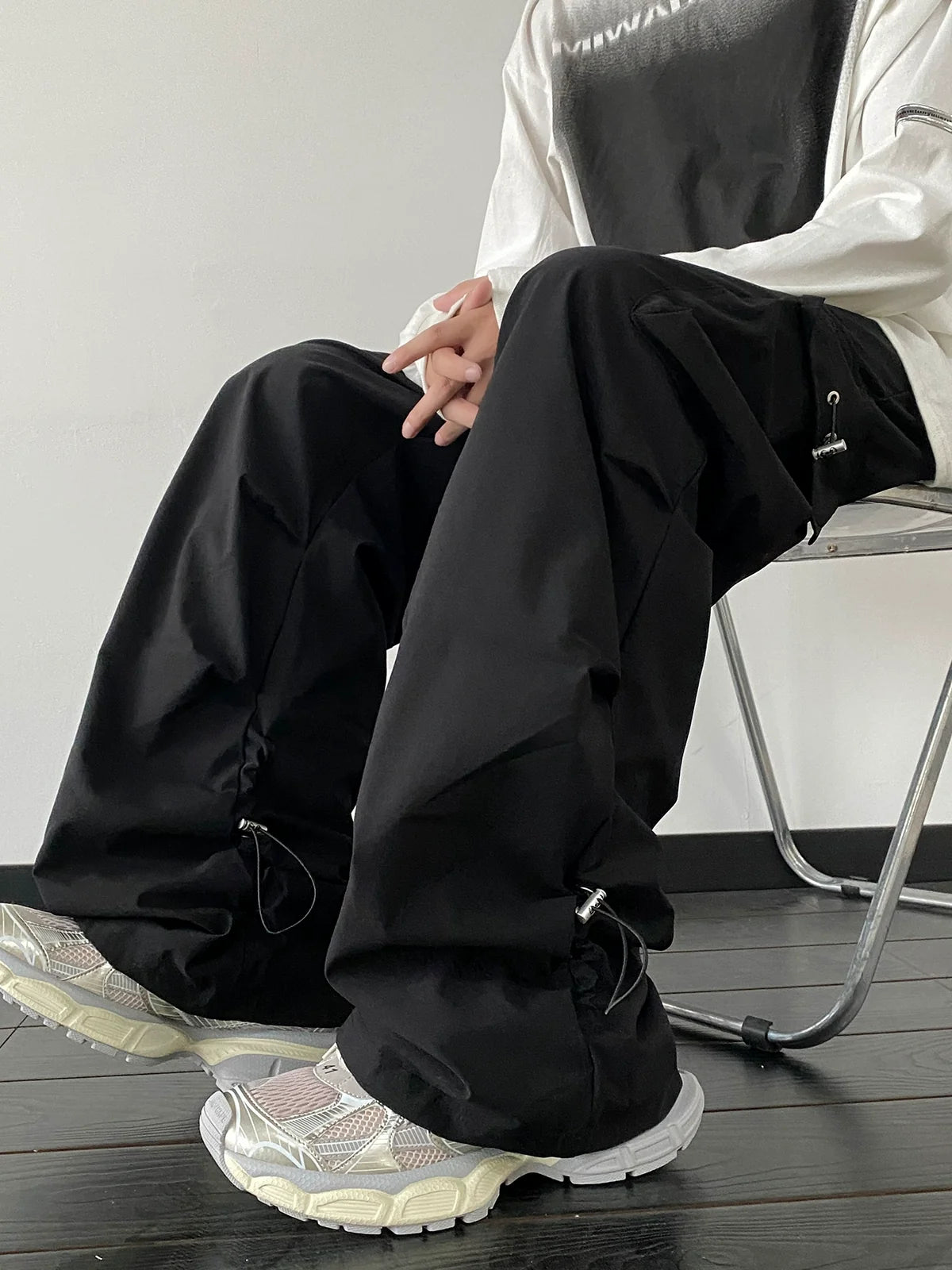 Baggy Black Cargo Street Pants