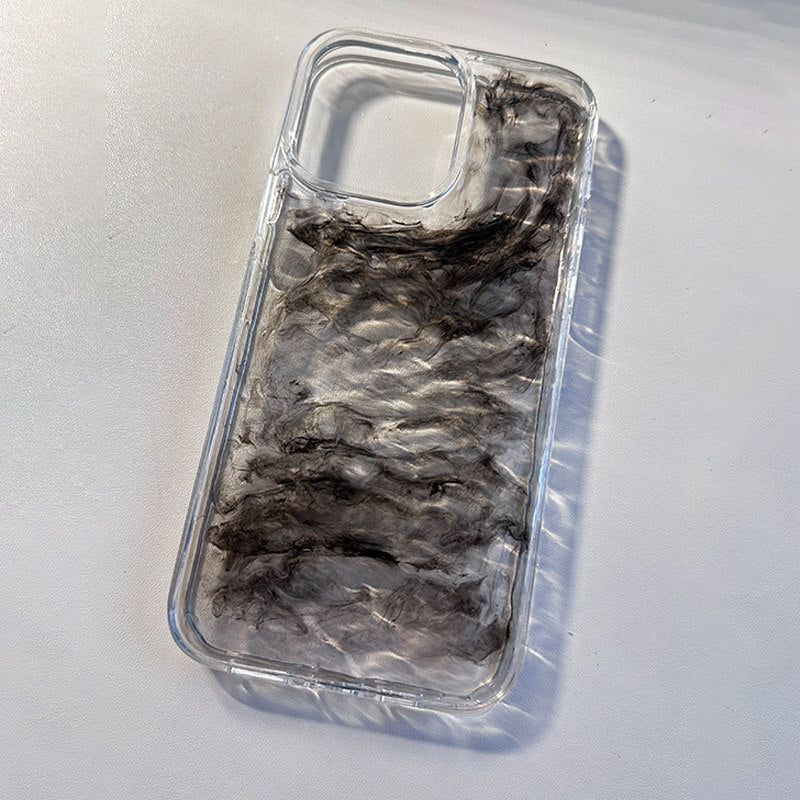 Creative Ink-Wash Water Ripple iPhone 15 Pro Max Case, iPhone 14 Pro Premium Feel, 13 Pro Max Handmade Original, 12 Pro Clear, 11 Lens Protection, 13 Couple X Anti-Drop