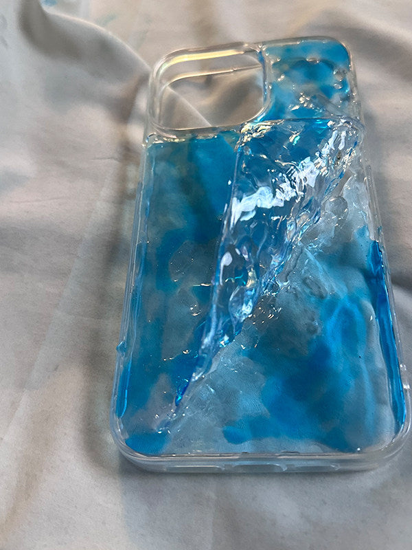 创意蓝色海浪适用iphone16promax手机壳14透明11苹果13promax大孔镜头保护12高级感x防摔x小众13pro情侣xr