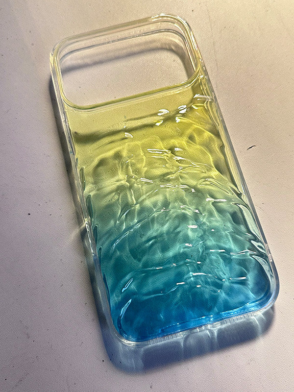 Minimalist Fading Summer Water Pattern Phone Case for iPhone 17Pro/16Promax/15Pro/14Pro/12/11 - Premium Gradient, Personalized, Creative, Anti-fall, Protective Cover, Original Design