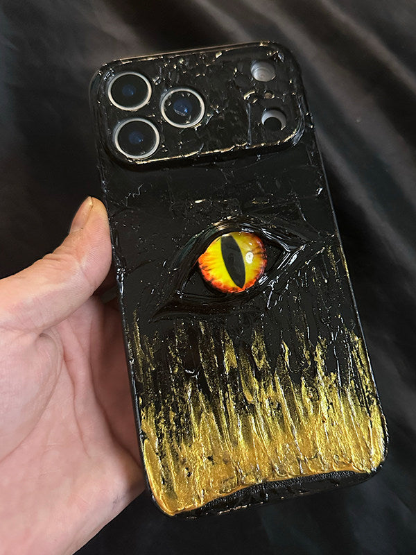 3D Flaming Eye Phone Case for Apple iPhone 17 Pro Max 16 Niche Original 15 Pro New 14 Handmade 13 Pro Premium Feel 12 Full Coverage 11 Pro Anti-Drop 12 Pro Protective Case XR