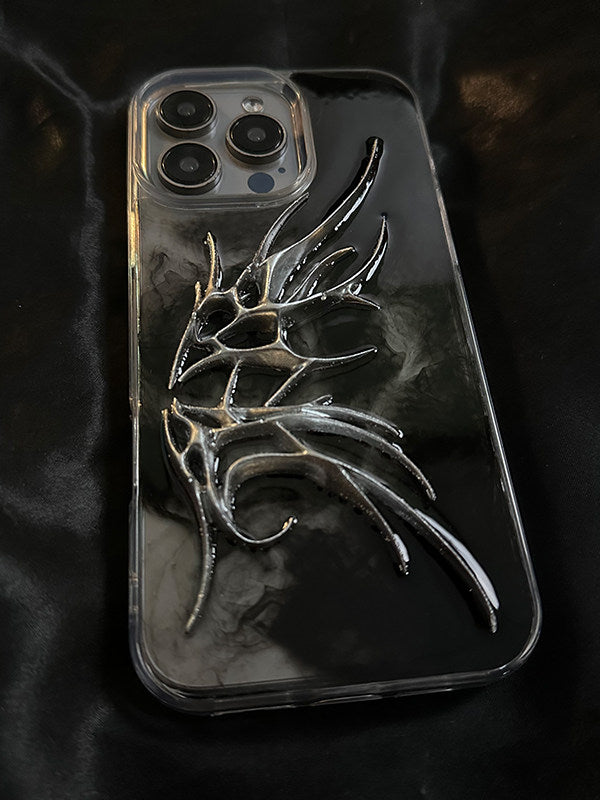 Transparent Gradient Wing Case for Apple 16 Pro iPhone 15 Pro Max High-End 14 Pro Max 3D 17 Pro Epoxy 12 Creative 11 Anti-Fall 17 Protective Case 13 X Trendy