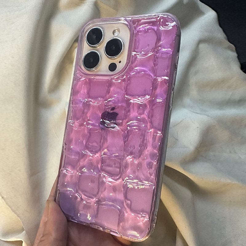 Creative Purple Crystal Ice Cube Phone Case for iPhone 16 Pro Max 14 Pro Premium Feel 15 Pro Original 12 Pro Max Couple 13 Niche 12 Influencer 11 Hard Case 16 3D Anti-fall