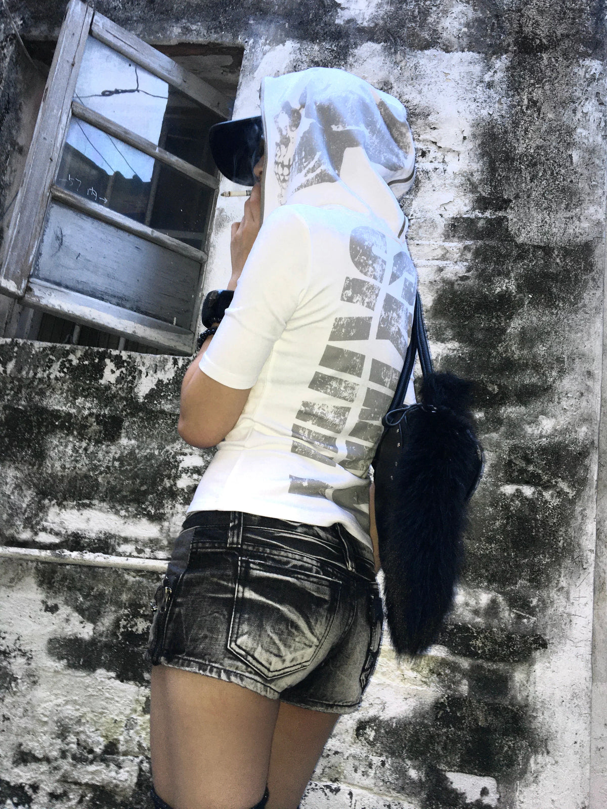 Skinny Skull Hooded Boxing Tee