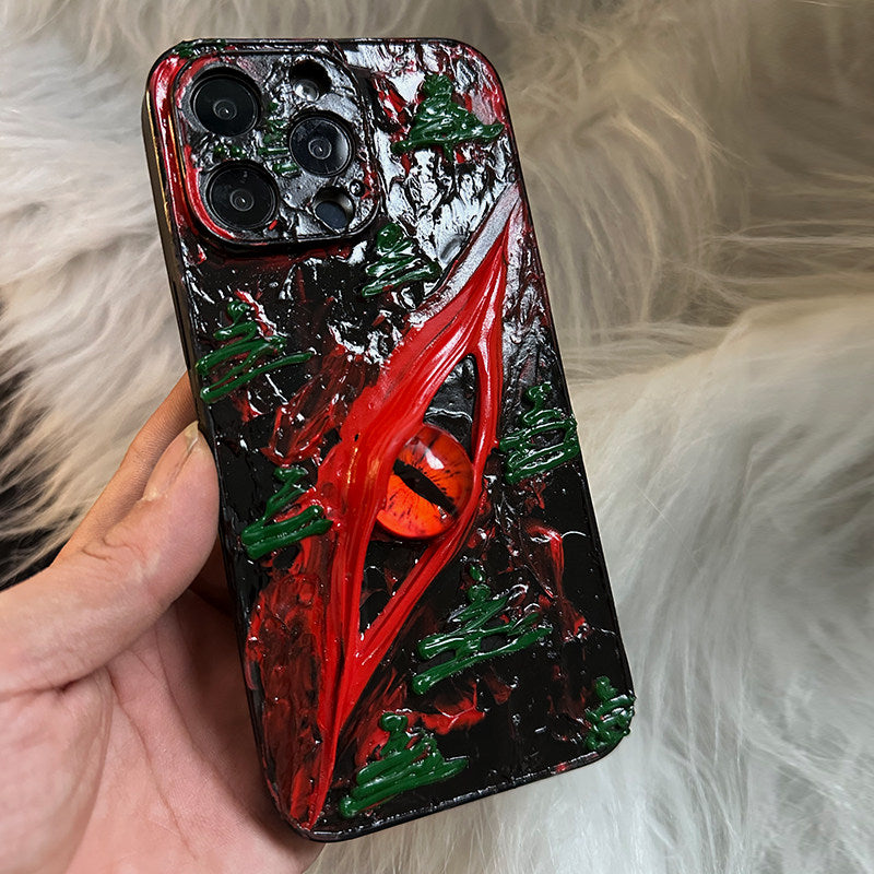 Simple Colorful Christmas Eyes Phone Case for iPhone 16 Pro, iPhone 14 Pro Max Premium Feel, 15 Pro Max New Style, 17 Pro Full Coverage, 11 Couple, 13 Hard Case, 17 Anti-drop, 12 Niche