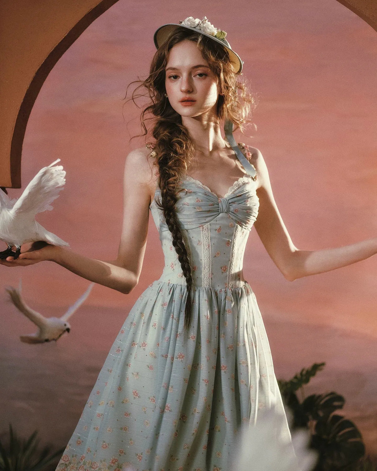 Forest Poem French Floral Slip Midi Dress