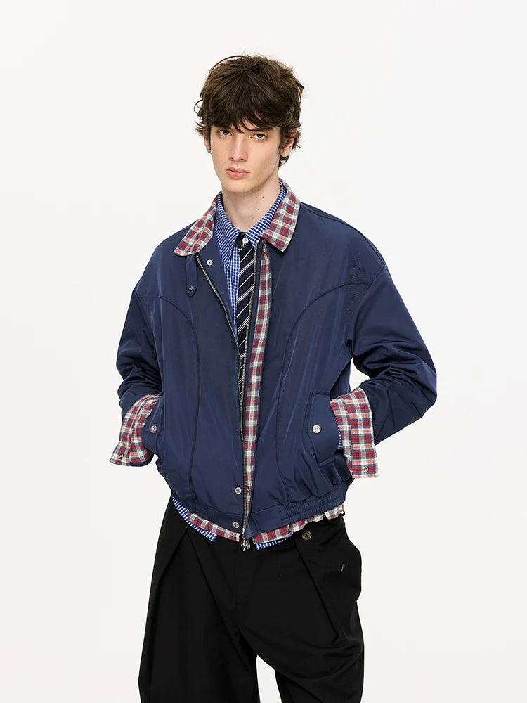 KREATE Plaid-Lined Harrington Jacket