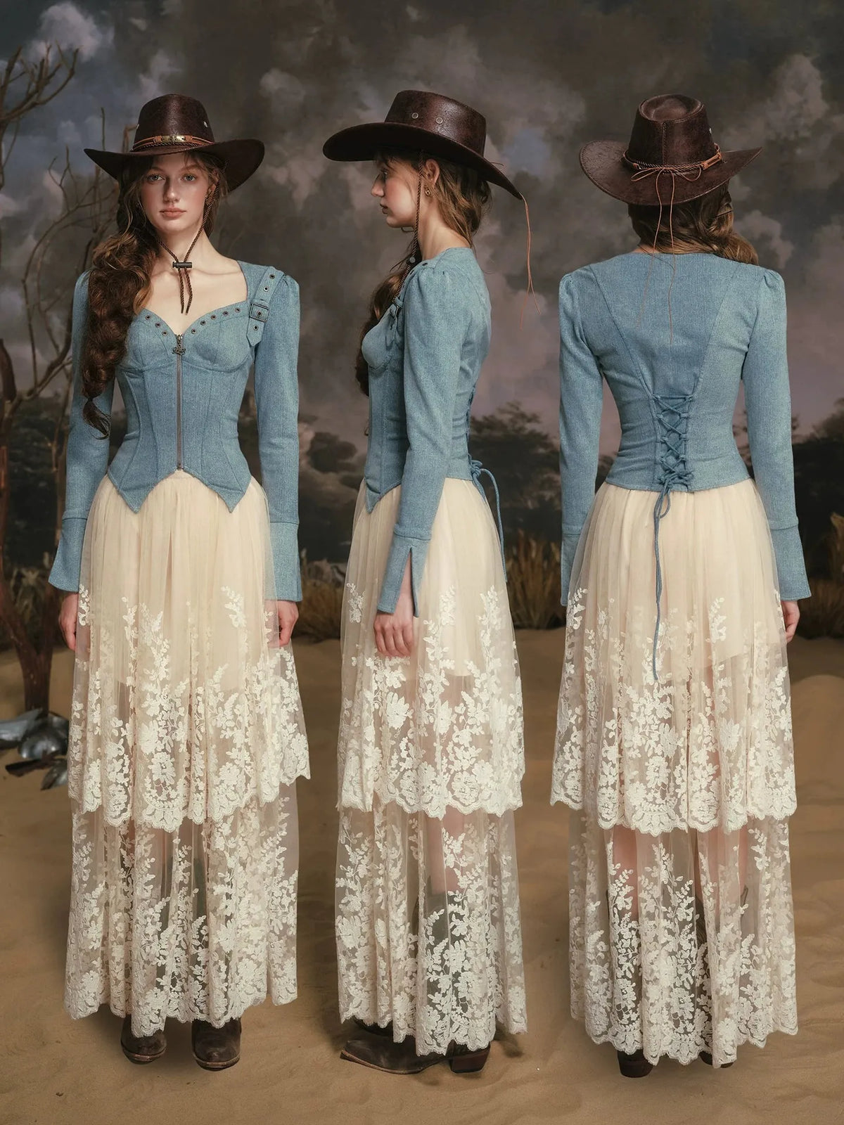 Denim Knight Structured French Denim Corset