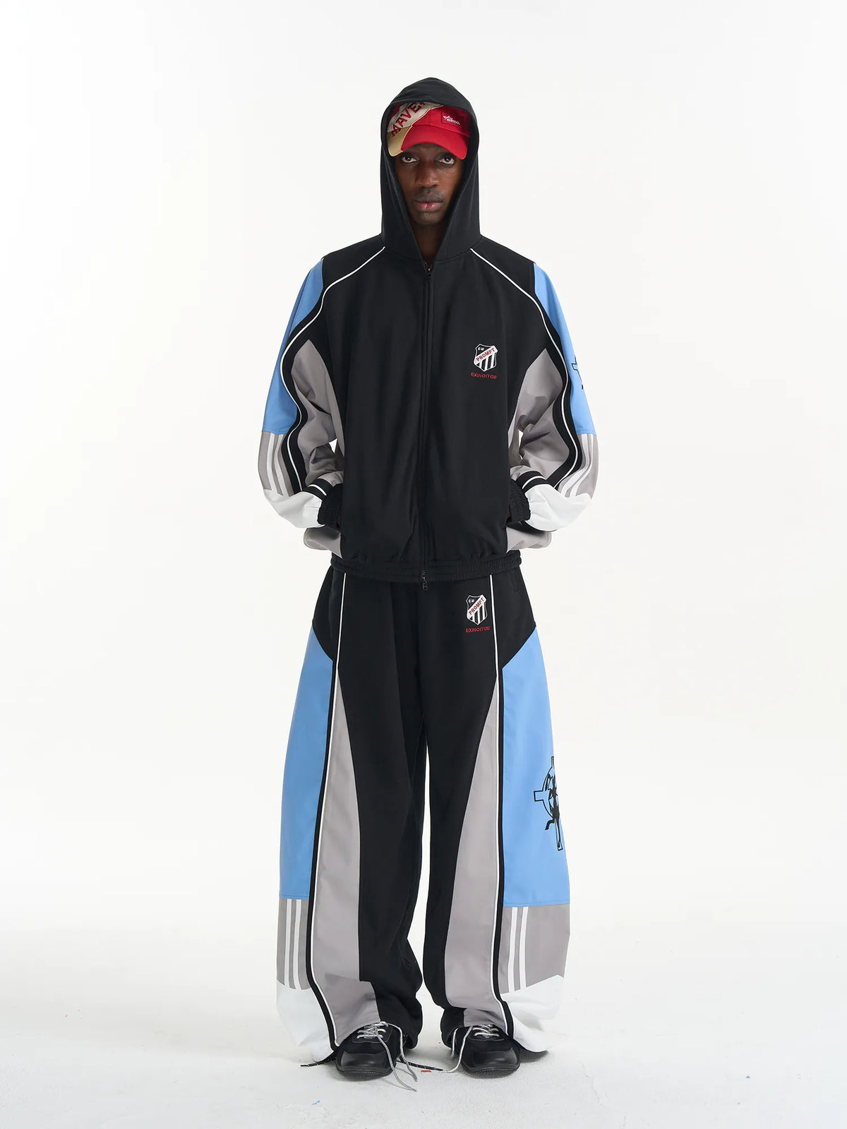 Contrast Panel Embroidered Sport Jacket