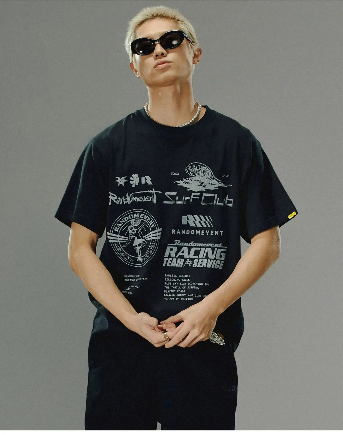 Black Printed Crew Neck T-Shirt