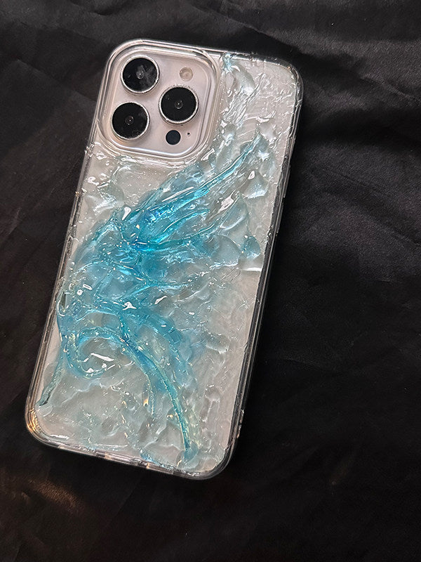 创意立体冰晶蓝翅膀适用苹果17手机壳iPhone16Promax高级感13Pro新款15Pro透明17Pro个性原创11防摔12保护壳