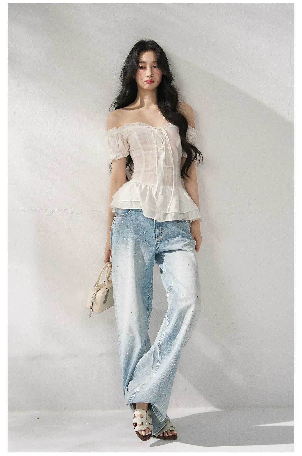 Cotton-Linen Fitted Short Sleeve Top