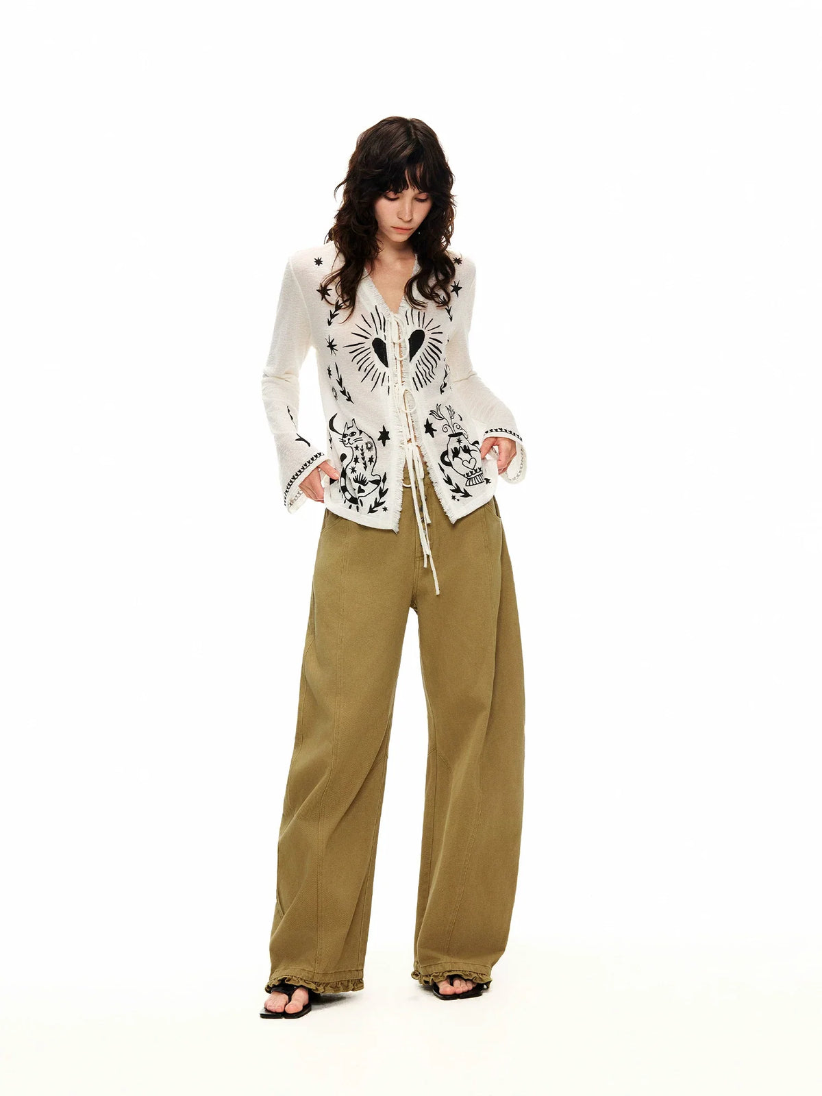 Celestial Familiar Spellbound Tie‑Front Cardigan