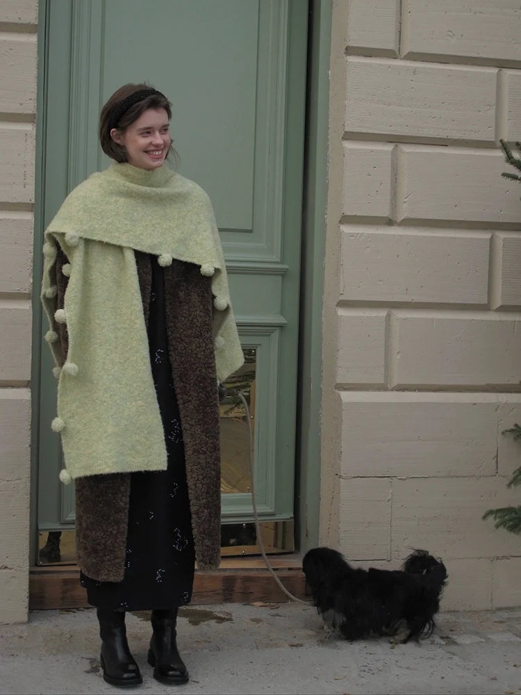 Oversized Open-Front Faux Shearling Coat