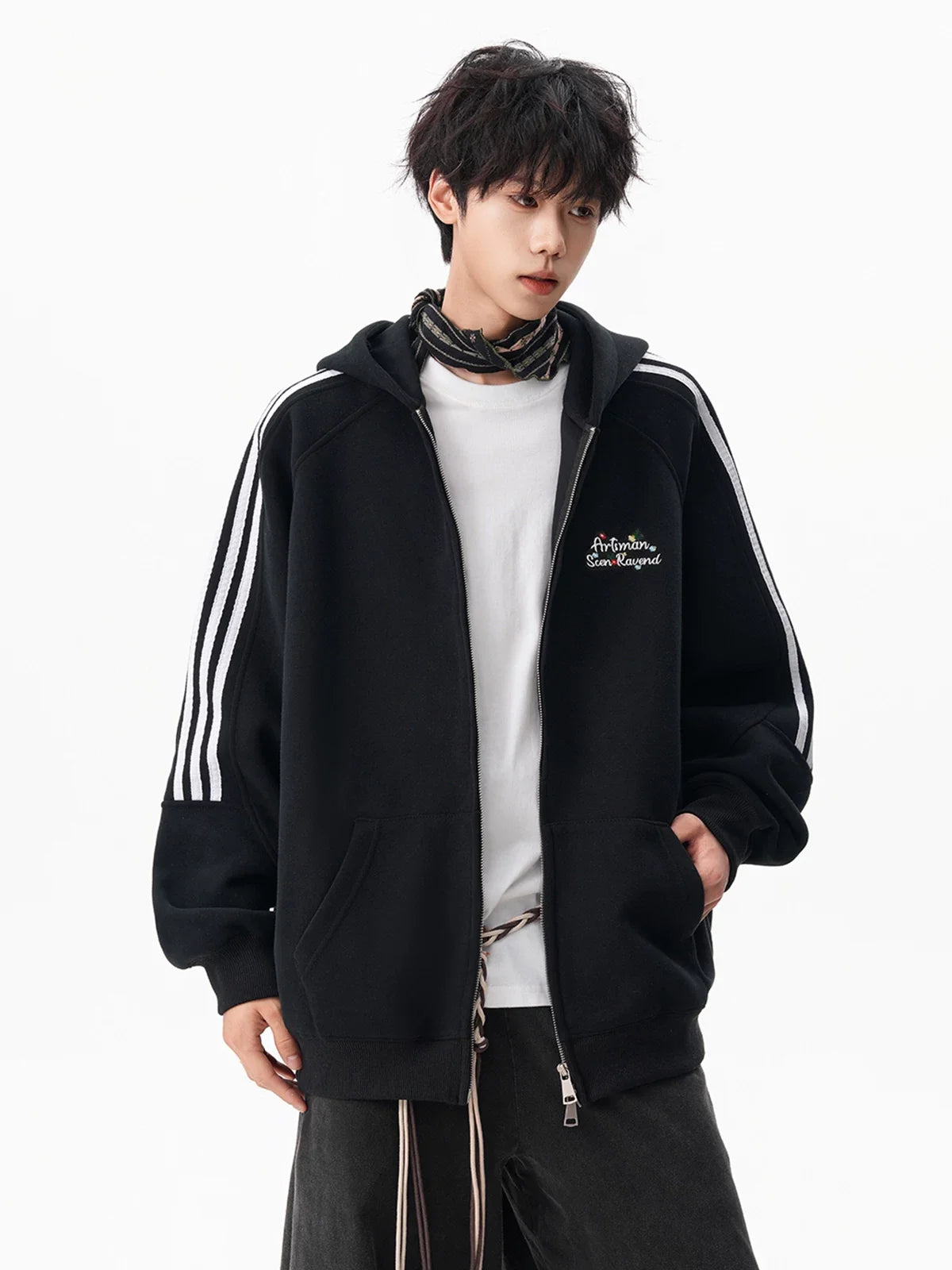 Triple Track Heather Zip Hoodie