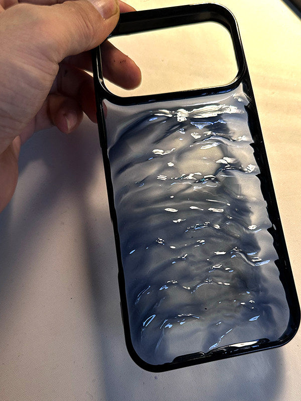 立体黑波浪水面创意适用iPhone17pro手机壳16苹果15Pro新款17promax情侣13简约14Pro防摔个性16保护套12硬壳