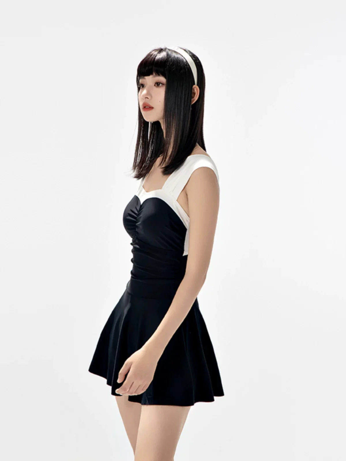 Mono Muse Open‑Back Skirted Swimsuit