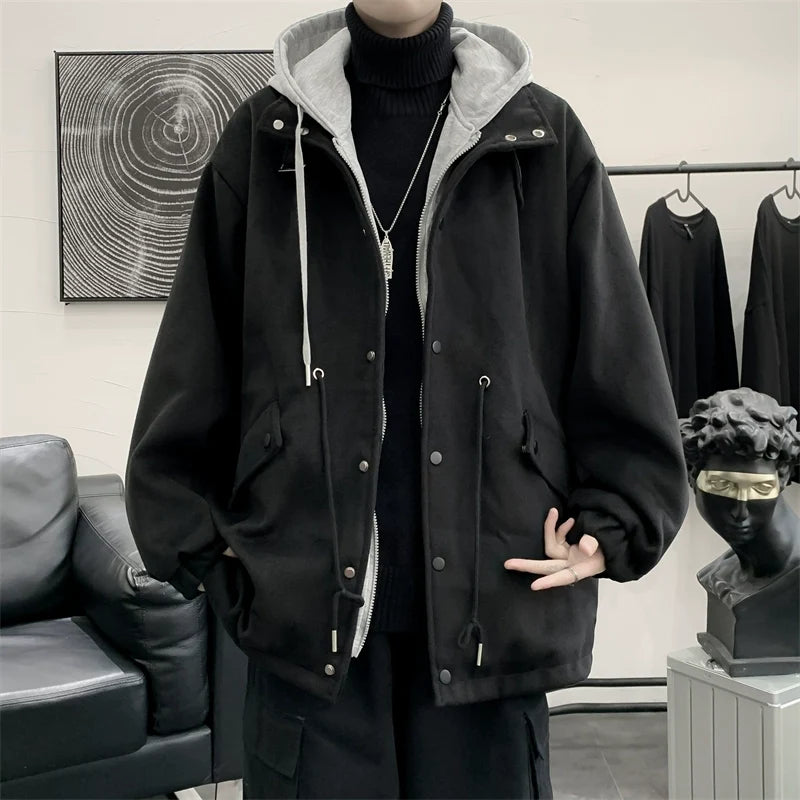 Oversized Woolen Hooded Jacket