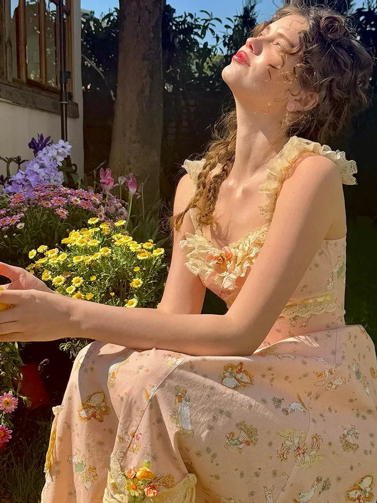Daisy Kite French Vintage Floral Lace Dress